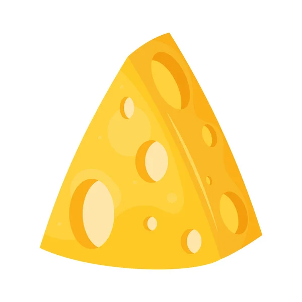 Cheedar Cheese Triangle Block Icon — Stock Vector