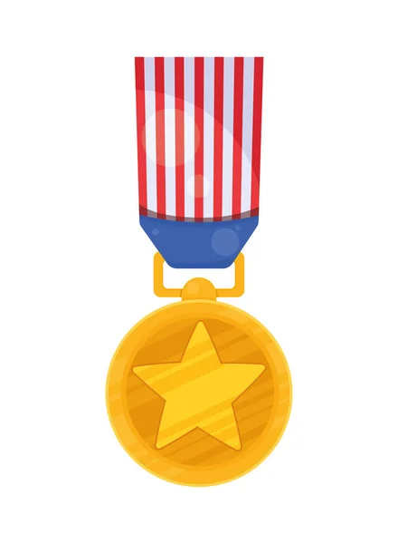 Gold Usa Medal Military Icon — Stock Vector