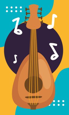 ukulelle and music notes festival poster
