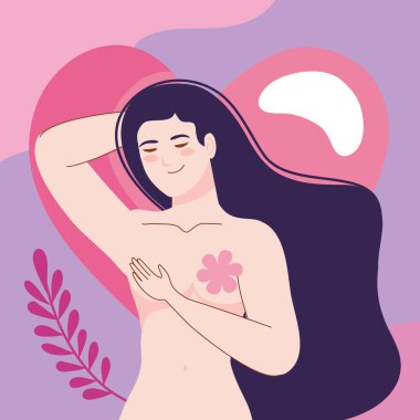 naked woman with heart poster