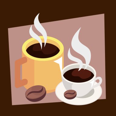 two coffee cups drinks icons