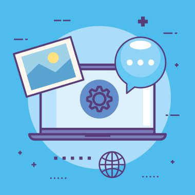 research development in laptop icons