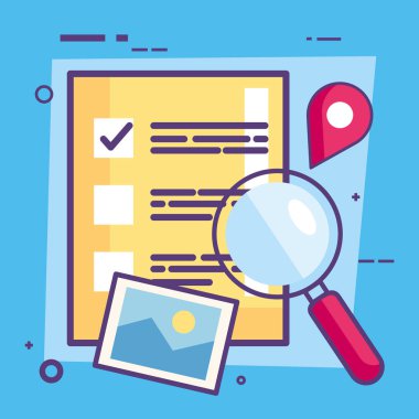 research development with checklist icons
