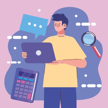 man with laptop accounting and auditing