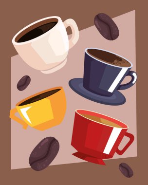 coffee cups and seeds poster