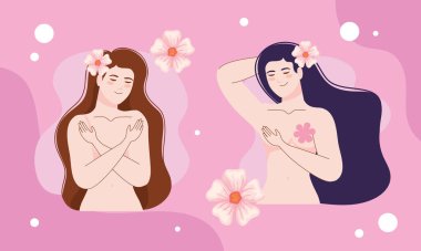 naked girls with flowers characters