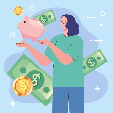 woman with bills accounting and auditing