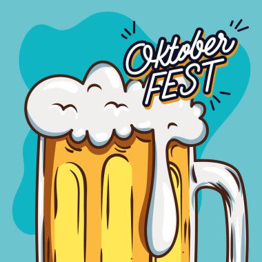 oktober fest lettering with jar poster