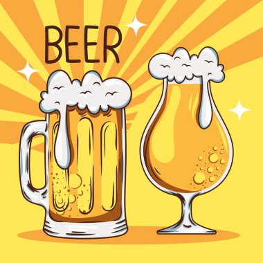 beer lettering with drinks poster