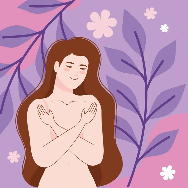 naked woman with branches poster