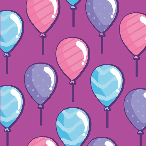 Balloons Helium Air Decoration Pattern —  Vetores de Stock