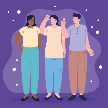 interracial three friends group characters