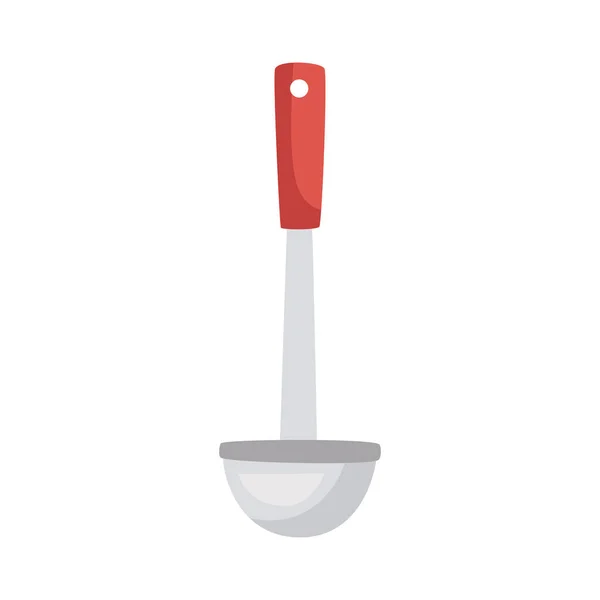 Cucharón Rojo Utensilio Cocina Icono — Vector de stock