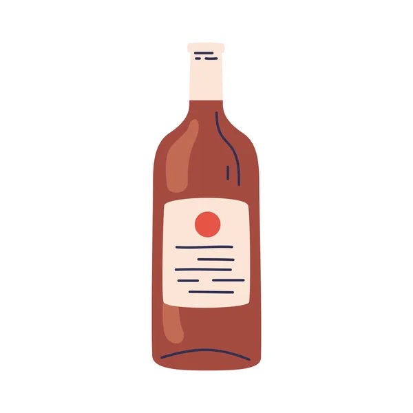 赤ワインボトルドリンクアイコン — ストックベクタ