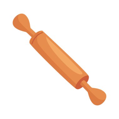 wooden roll kitchen utensil icon