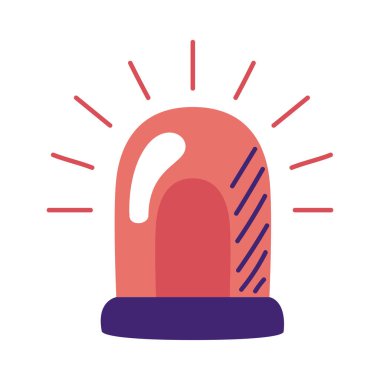 Alarm kırmızı ışık acil durum simgesi