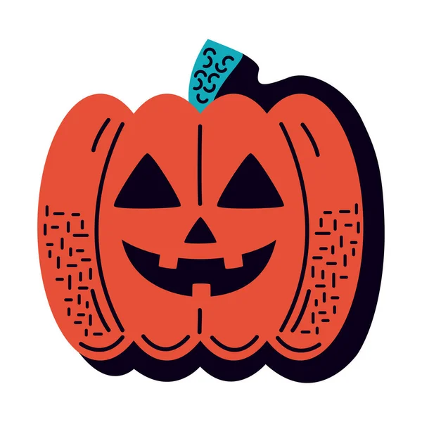 Halloween Pumpkin Face Comic Character — Stock Vector