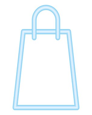 Alışveriş çantası neon ışık simgesi