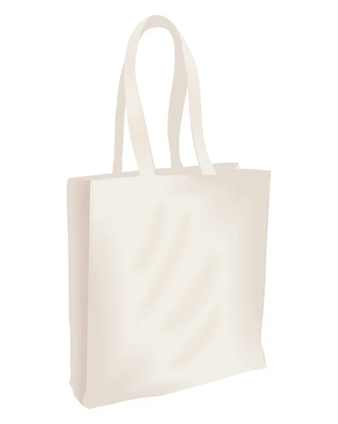 White Cloth Bag Mockup Icon — Stock Vector