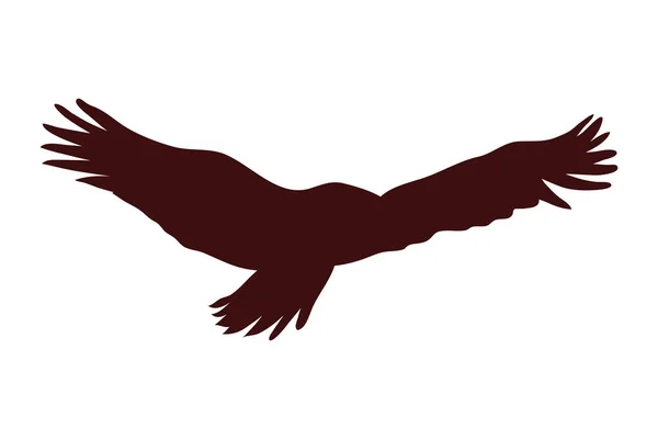 Icône Silhouette Volante Aigle Oiseau — Image vectorielle