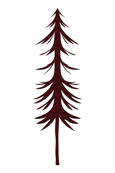 Pine Tree Plant Silhouette Style — Stock Vector
