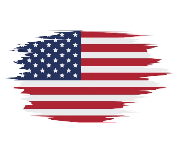 Usa Flag Painted Patriotic Icon — Stock Vector