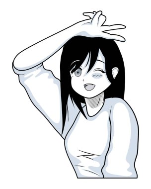 Çılgın kız anime tarzı karakter
