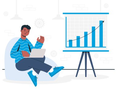 İstatistiksel pazarlama karakteri olan adam