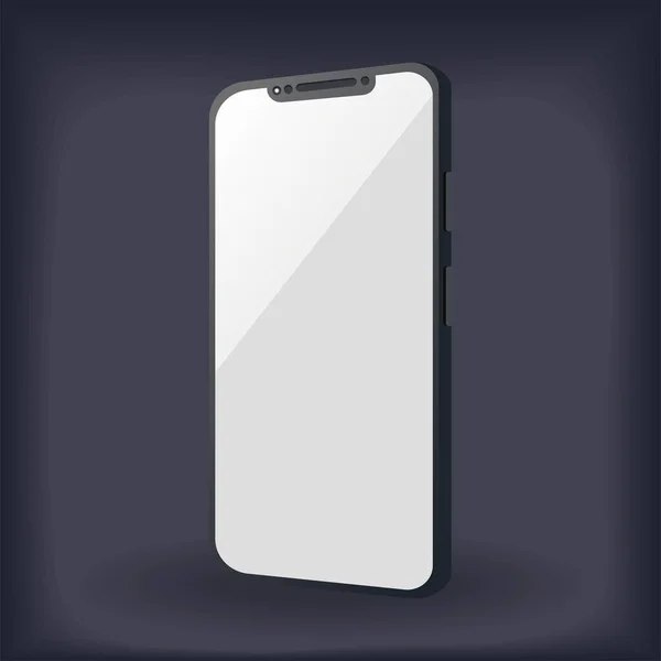 Smartphone Dispositif Maquette Icône Tech — Image vectorielle