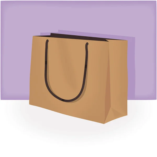 Mockup Brown Shopping Bag Icon — Stock Vector