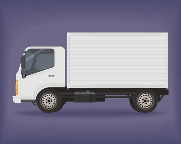 Vit Lastbil Fordon Mockup Transport Ikon — Stock vektor