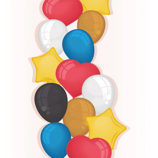 Ballons Hélium Décoration Fête Colorée — Image vectorielle