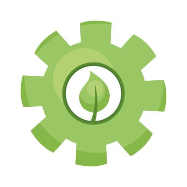 yaprak yeşili enerji simgesine sahip dişli