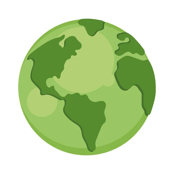 Dünya Gezegeni Yeşil Simgesi — Stok Vektör
