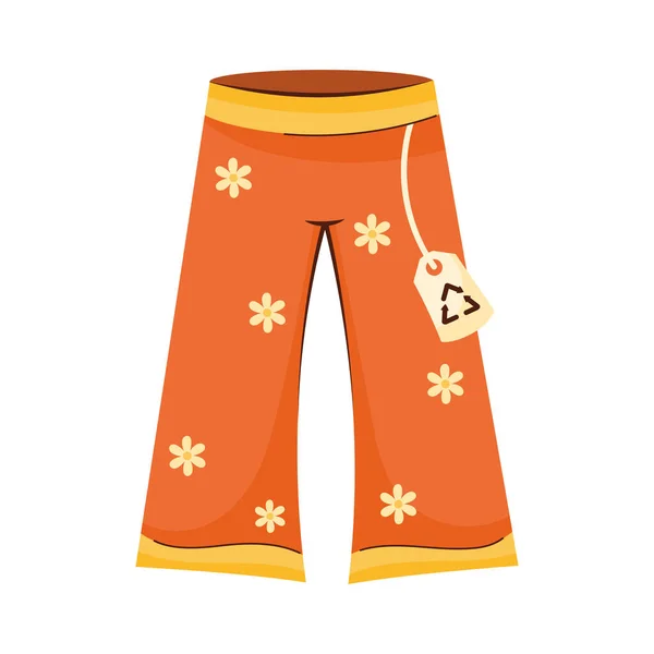Pantalon Écologie Mode Style Icône — Image vectorielle