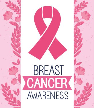 Göğüs kanseri farkındalığı poster kurdelesi