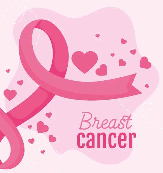 Ribbon Breast Cancer Campaign Poster — Stock Vector