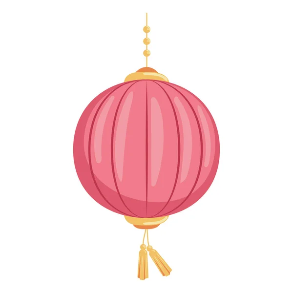 Pink Asian Lamp Hanging Icon — Vettoriale Stock