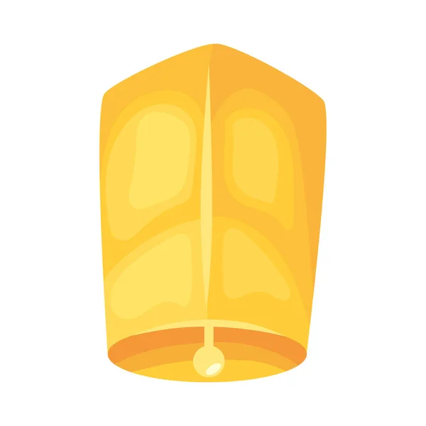 Aleación Krathong Linterna Amarilla Decoración — Vector de stock