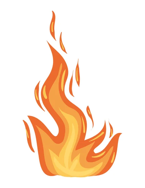 Požární Plamen Spalování Izolované Ikony — Stockový vektor
