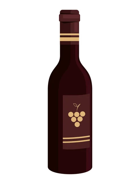 Ikon Flaska Med Färska Vindruvor — Stock vektor
