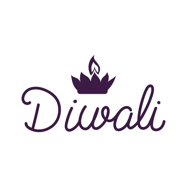 Diwali Lettering Lantern Poster — Stock Vector