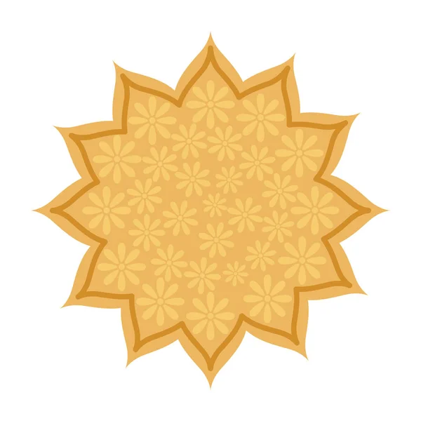 Wooden Mandala Decoration Ethnicity Icon — Stock Vector