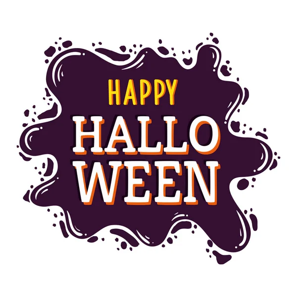 Happy Halloween Lettering Card Hole — Stock Vector