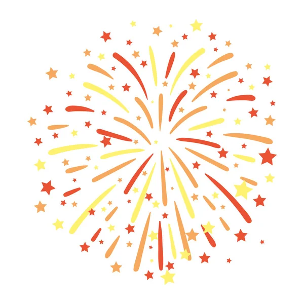 Fireworks Explosion Celebration Decorative Icon — Stock Vector