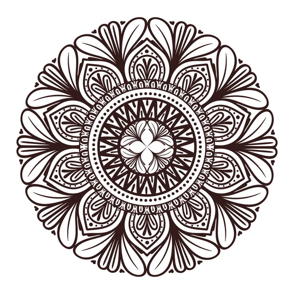 Retro Mandala Dekoration Etnicitet Ikon — Stock vektor