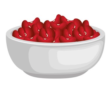 Tabak simgesinde kırmızı fasulye