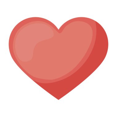 Kırmızı kalp romantik ikonu sever.