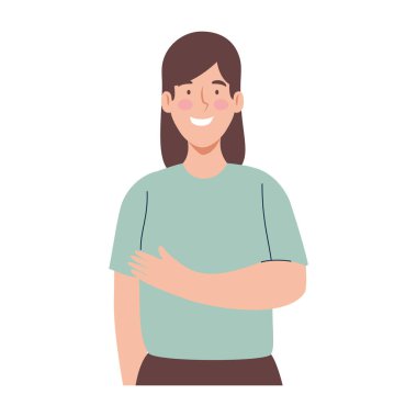 Mutlu Koreli kadın etnik karakter