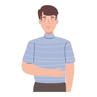 Gözlüklü Koreli adam.